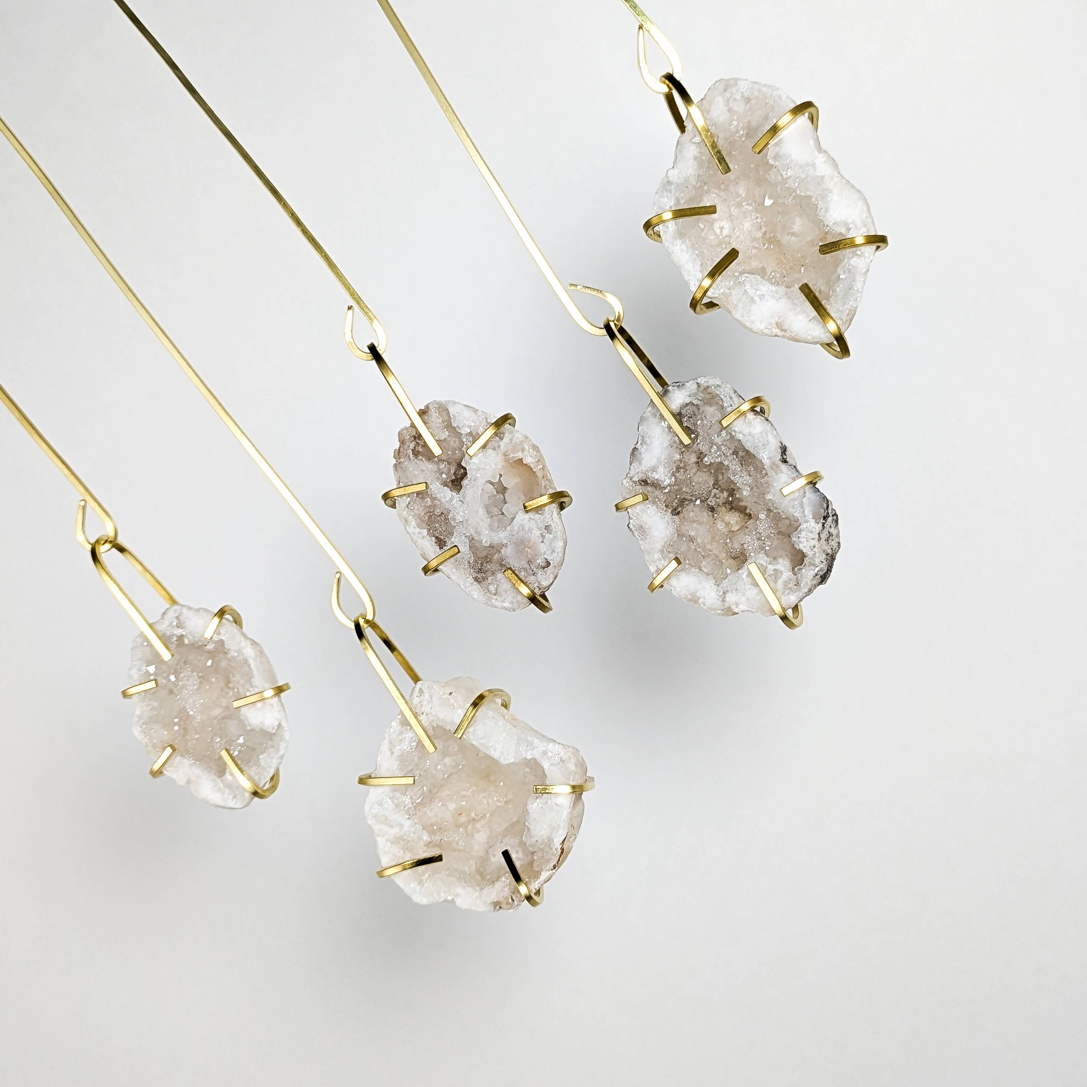 Snow Quartz Geode Ornaments