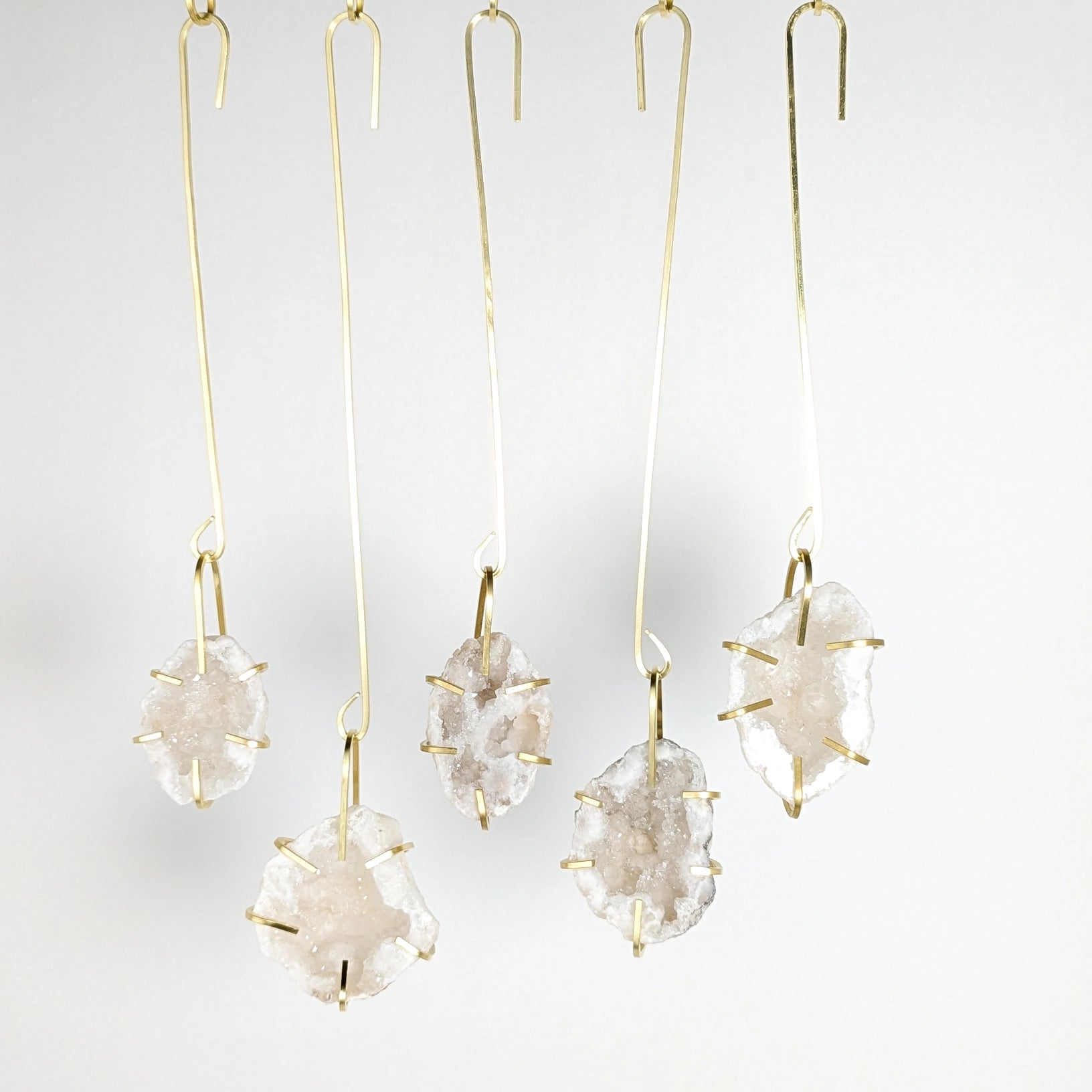Snow Quartz Geode Ornaments