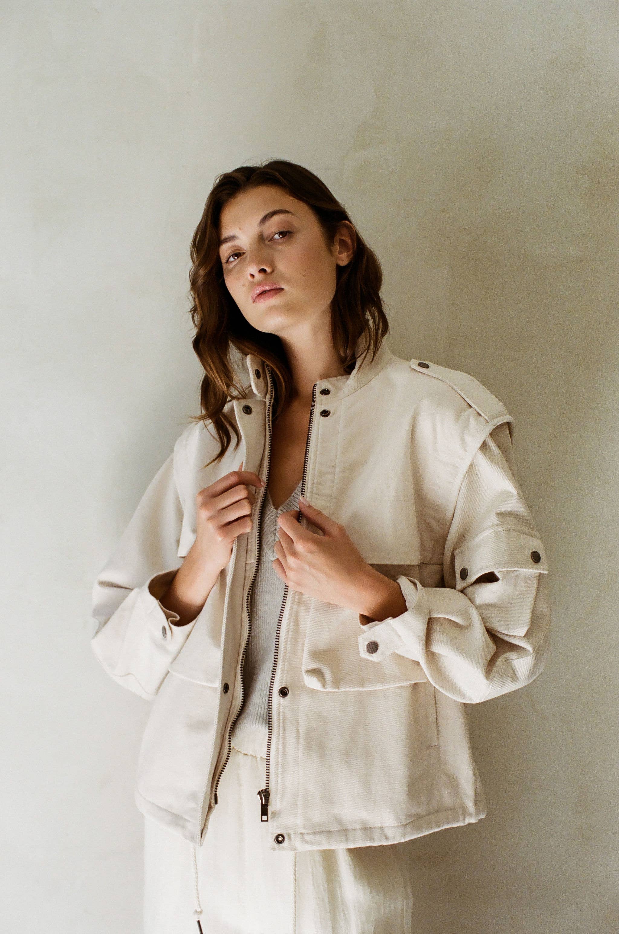 Utility Jacket - L - Apparel - Limited Edition Apparel, Accessories, and Original Fine Art Prints, Home Decor, Feminist Minimalist Gothic Design, Made to Order, Double Kick, Signed and Numbered
