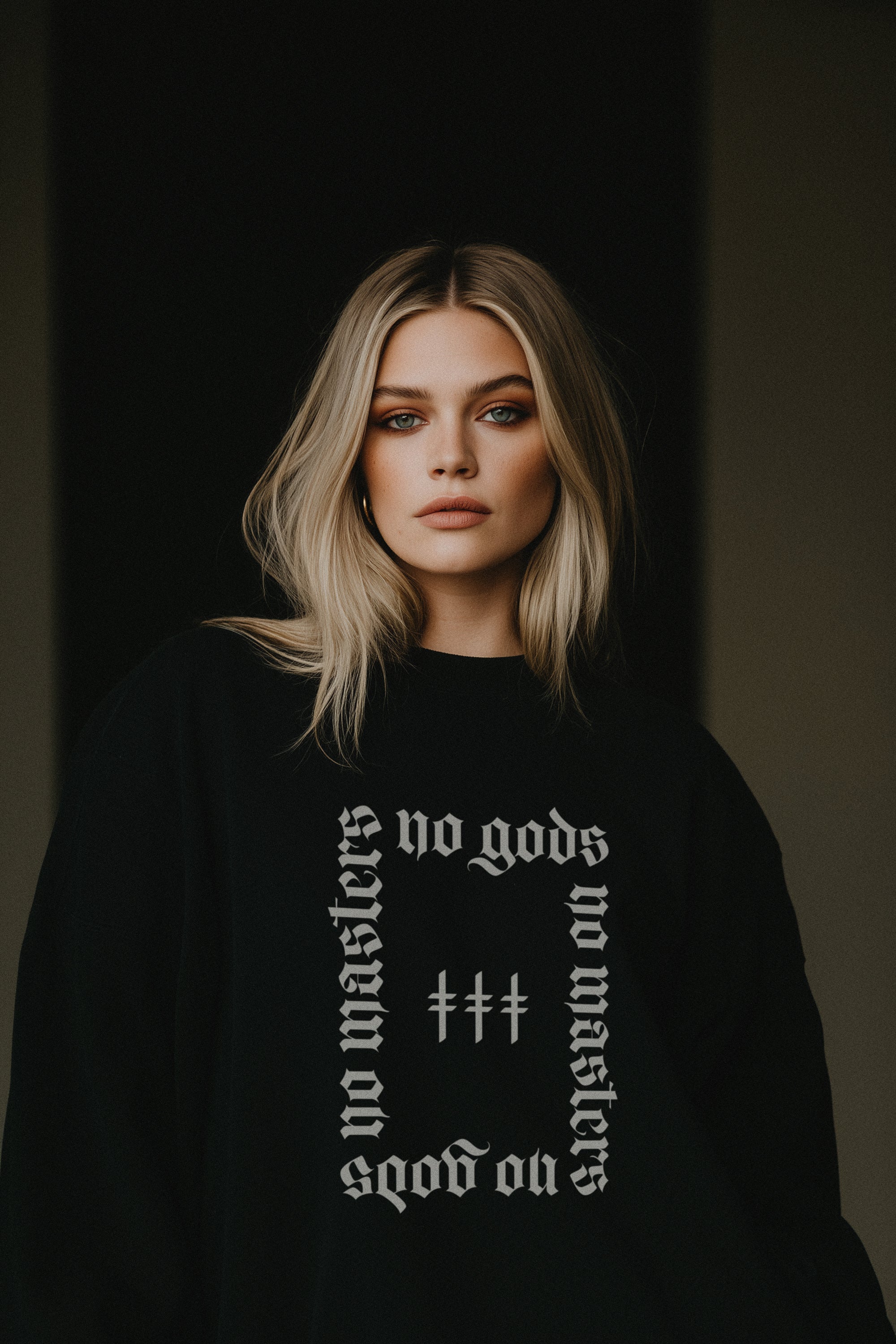 No Gods, No Masters Crewneck | Updated Fit - - Apparel - Limited Edition Apparel, Accessories, and Original Fine Art Prints, Home Decor, Feminist Minimalist Gothic Design, Made to Order, Double Kick, Signed and Numbered