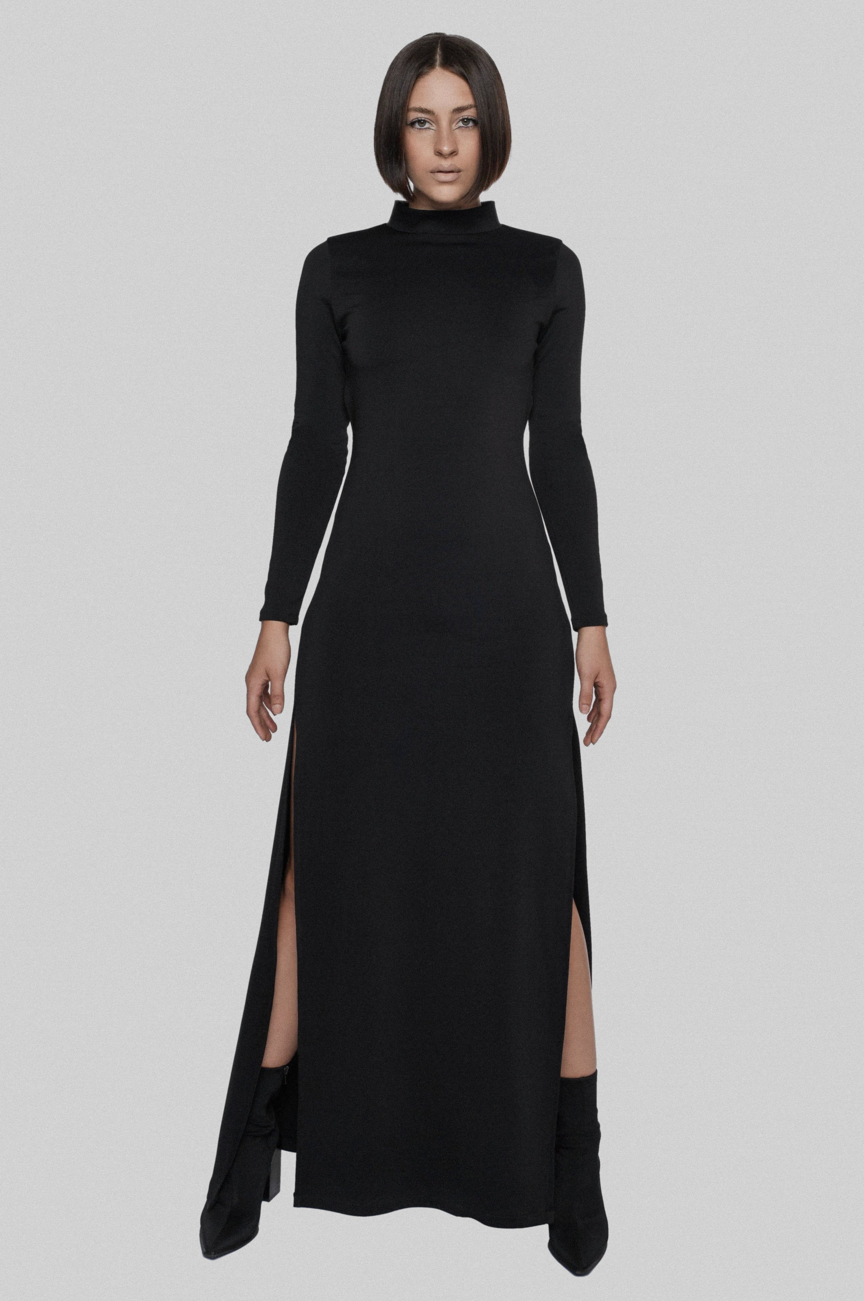 Open Back Maxi Dress - - Apparel - Limited Edition Apparel, Accessories, and Original Fine Art Prints, Home Decor, Feminist Minimalist Gothic Design, Made to Order, Double Kick, Signed and Numbered