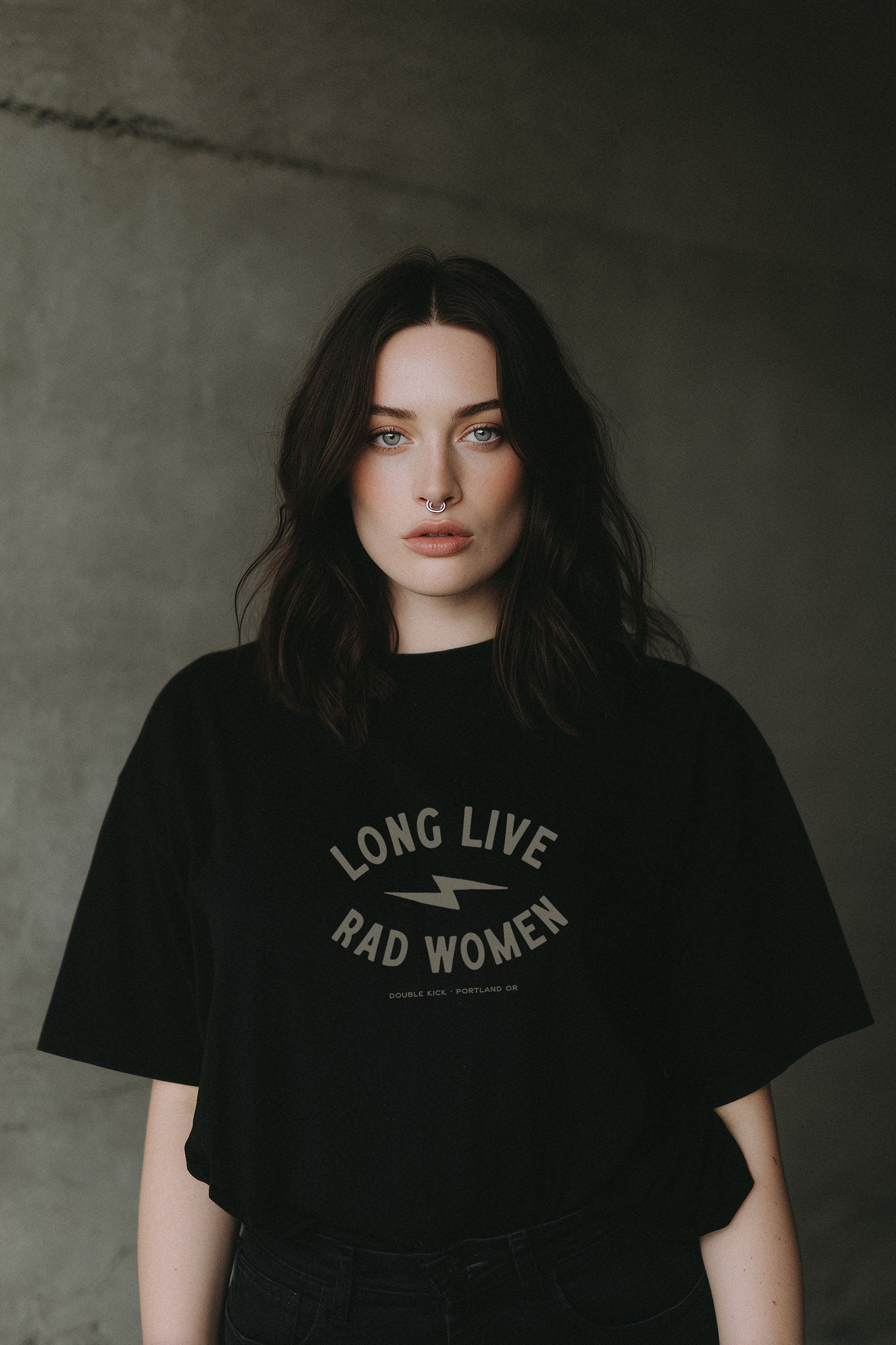 Long Live Rad Women Tee - Black - - Limited Edition Apparel, Accessories, and Original Fine Art Prints, Home Decor, Feminist Minimalist Gothic Design, Made to Order, Double Kick, Signed and Numbered