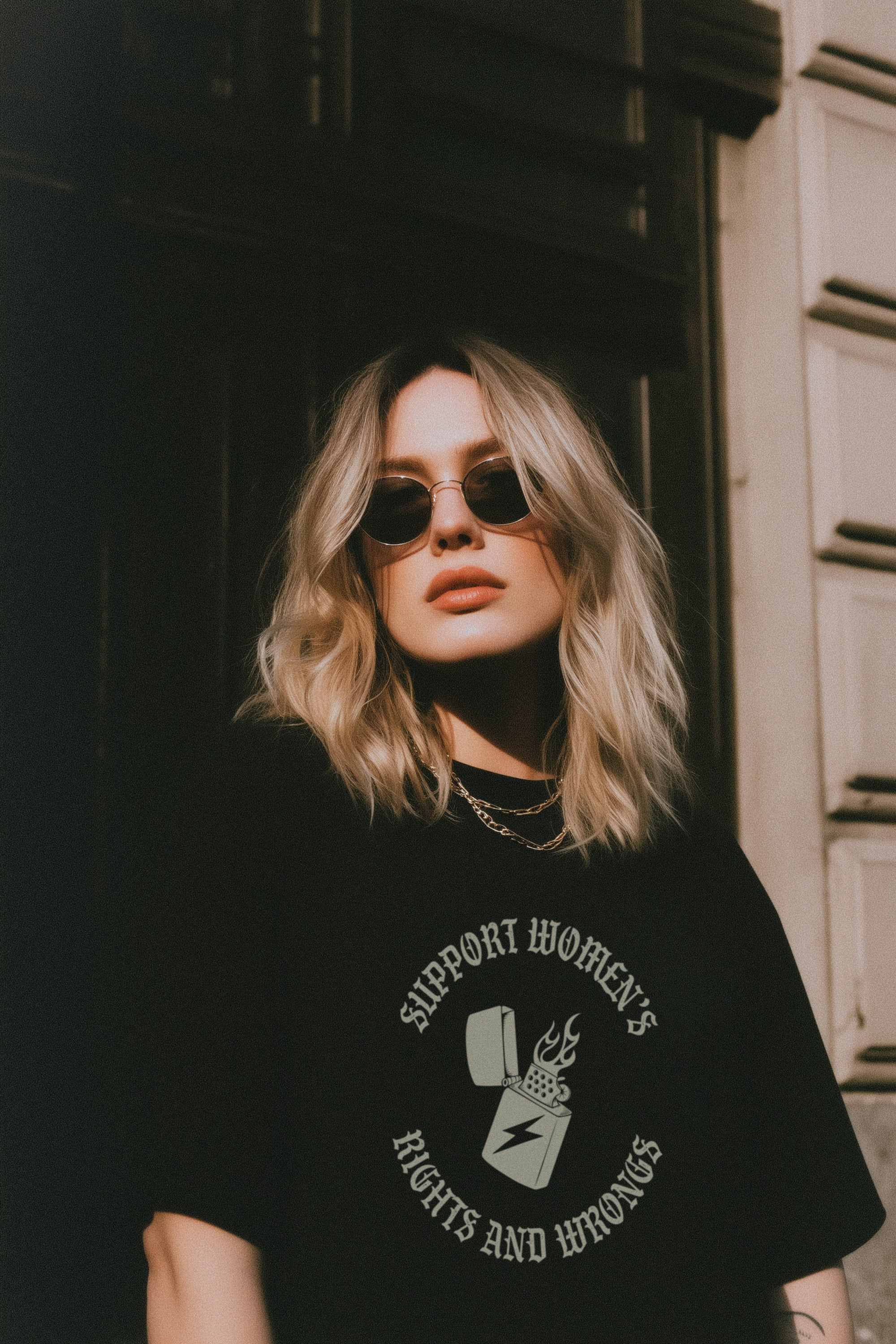 Support Women's Rights and Wrongs Tee - - Apparel - Limited Edition Apparel, Accessories, and Original Fine Art Prints, Home Decor, Feminist Minimalist Gothic Design, Made to Order, Double Kick, Signed and Numbered