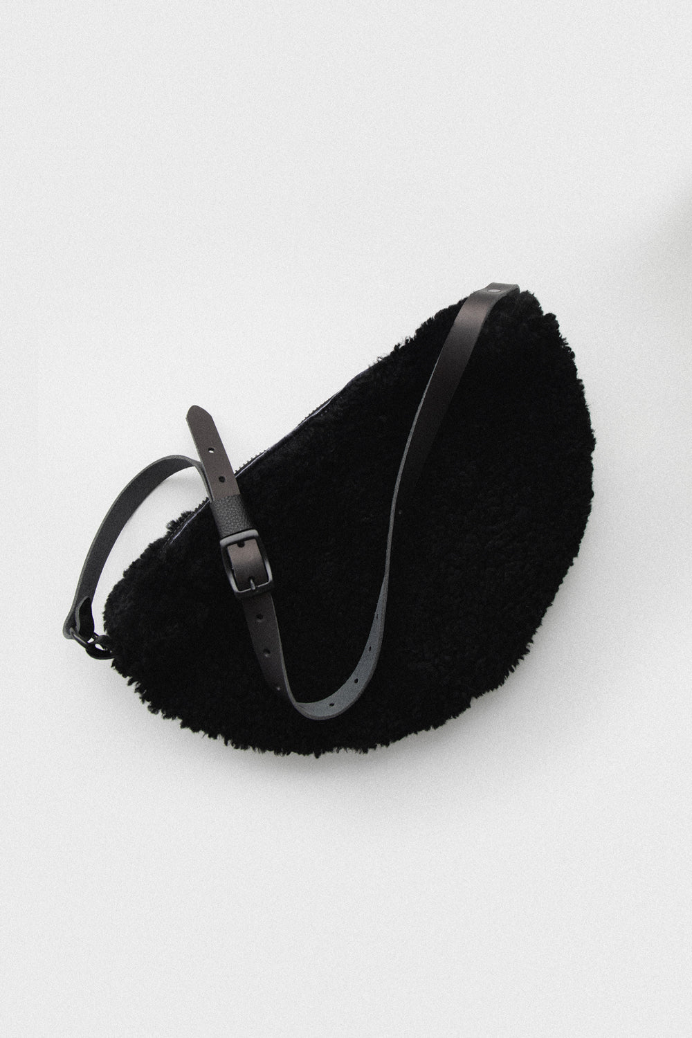 Black Shearling Sling