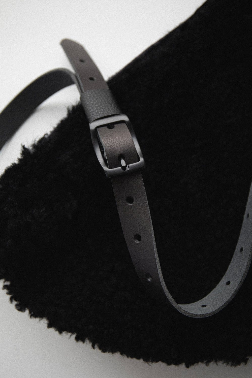 Black Shearling Sling