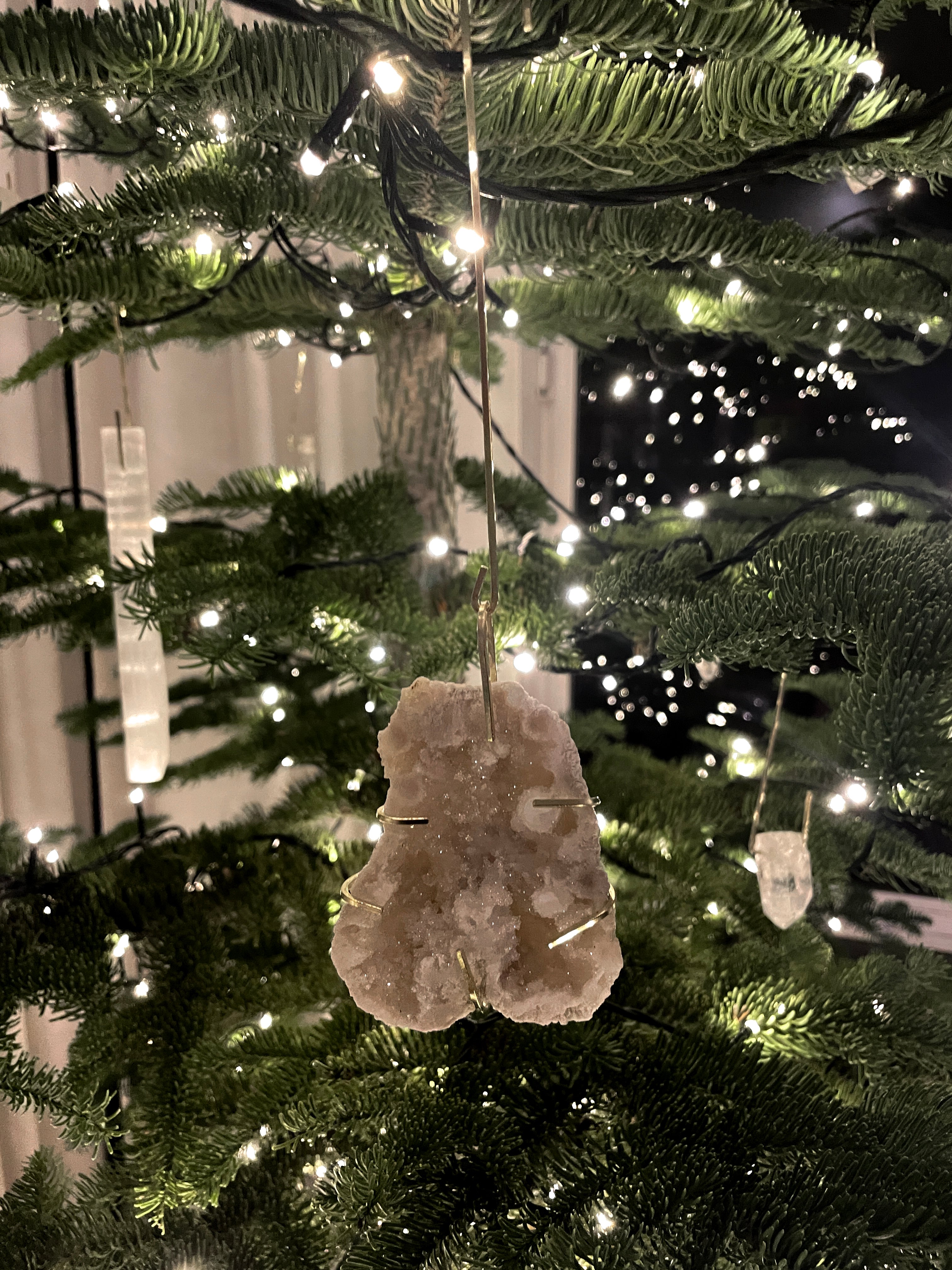 Snow Quartz Geode Ornaments