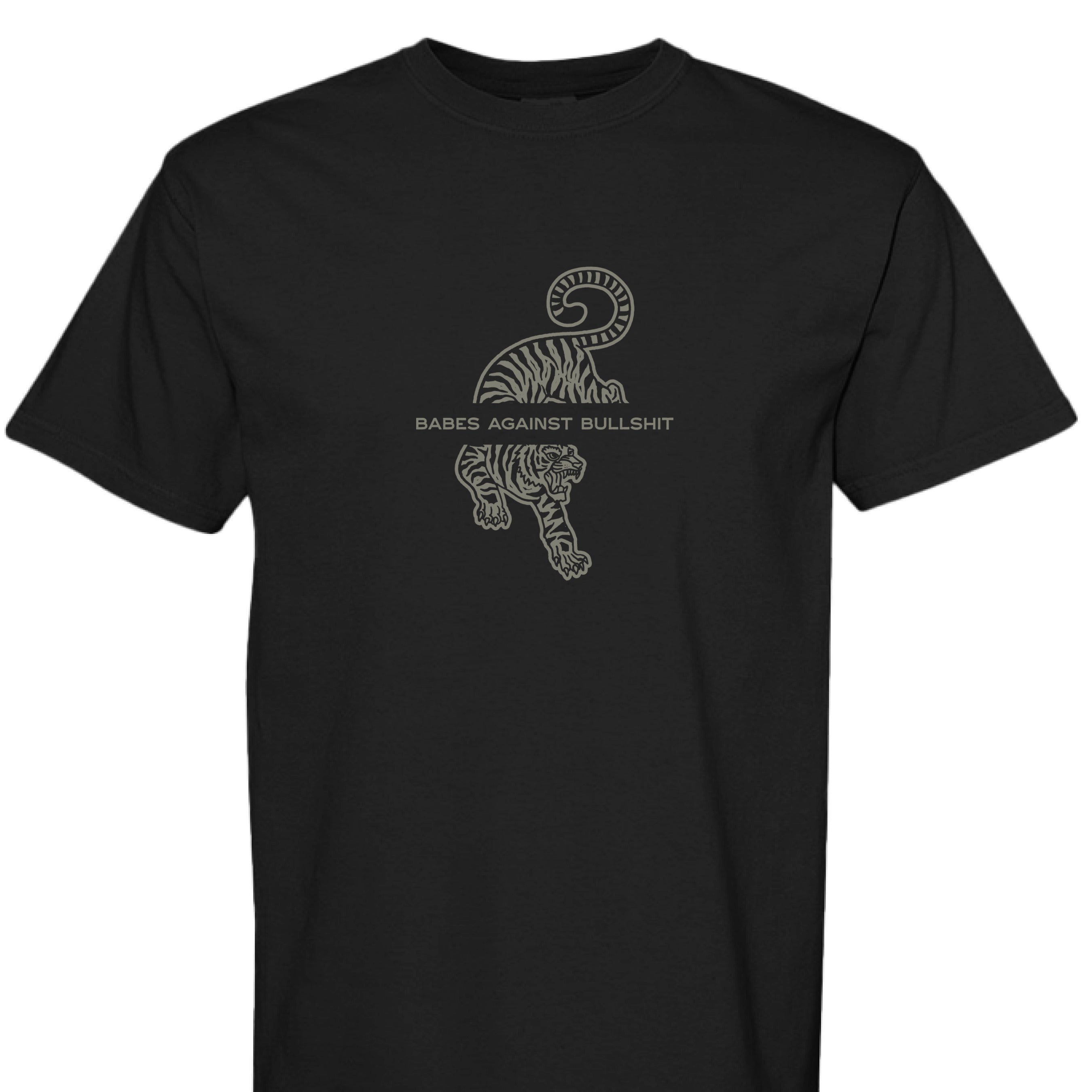 Babes Against Bullshit Tee - Black - - Limited Edition Apparel, Accessories, and Original Fine Art Prints, Home Decor, Feminist Minimalist Gothic Design, Made to Order, Double Kick, Signed and Numbered