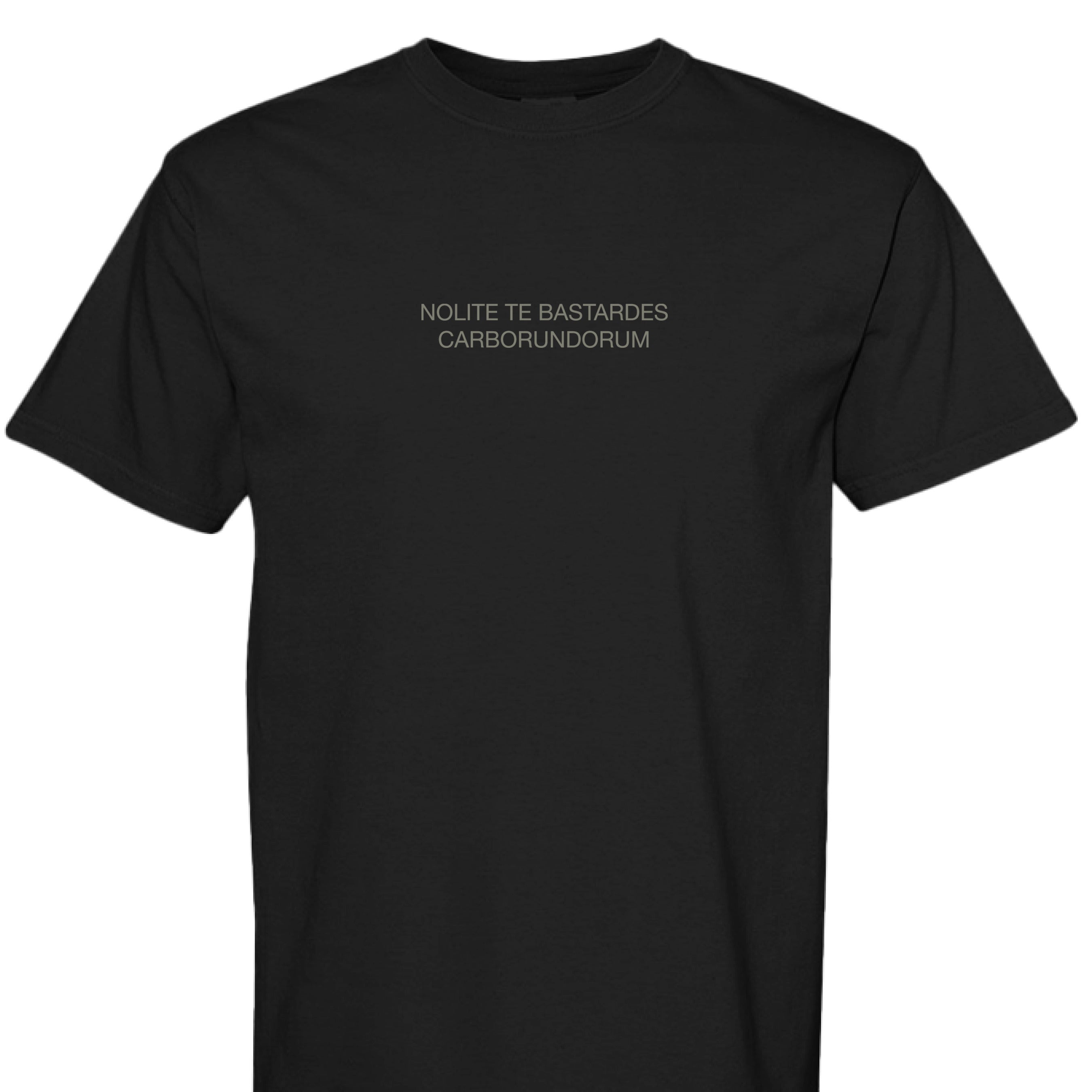 Nolite te Bastardes Tee - Black - Apparel - Limited Edition Apparel, Accessories, and Original Fine Art Prints, Home Decor, Feminist Minimalist Gothic Design, Made to Order, Double Kick, Signed and Numbered