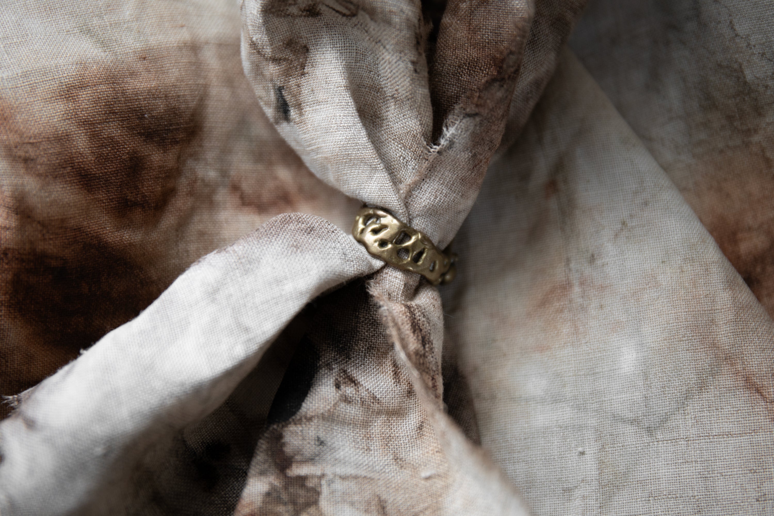 Modernist Vintage Brass Aggregate Ring - - Jewelry - Limited Edition Apparel, Accessories, and Original Fine Art Prints, Home Decor, Feminist Minimalist Gothic Design, Made to Order, Double Kick, Signed and Numbered