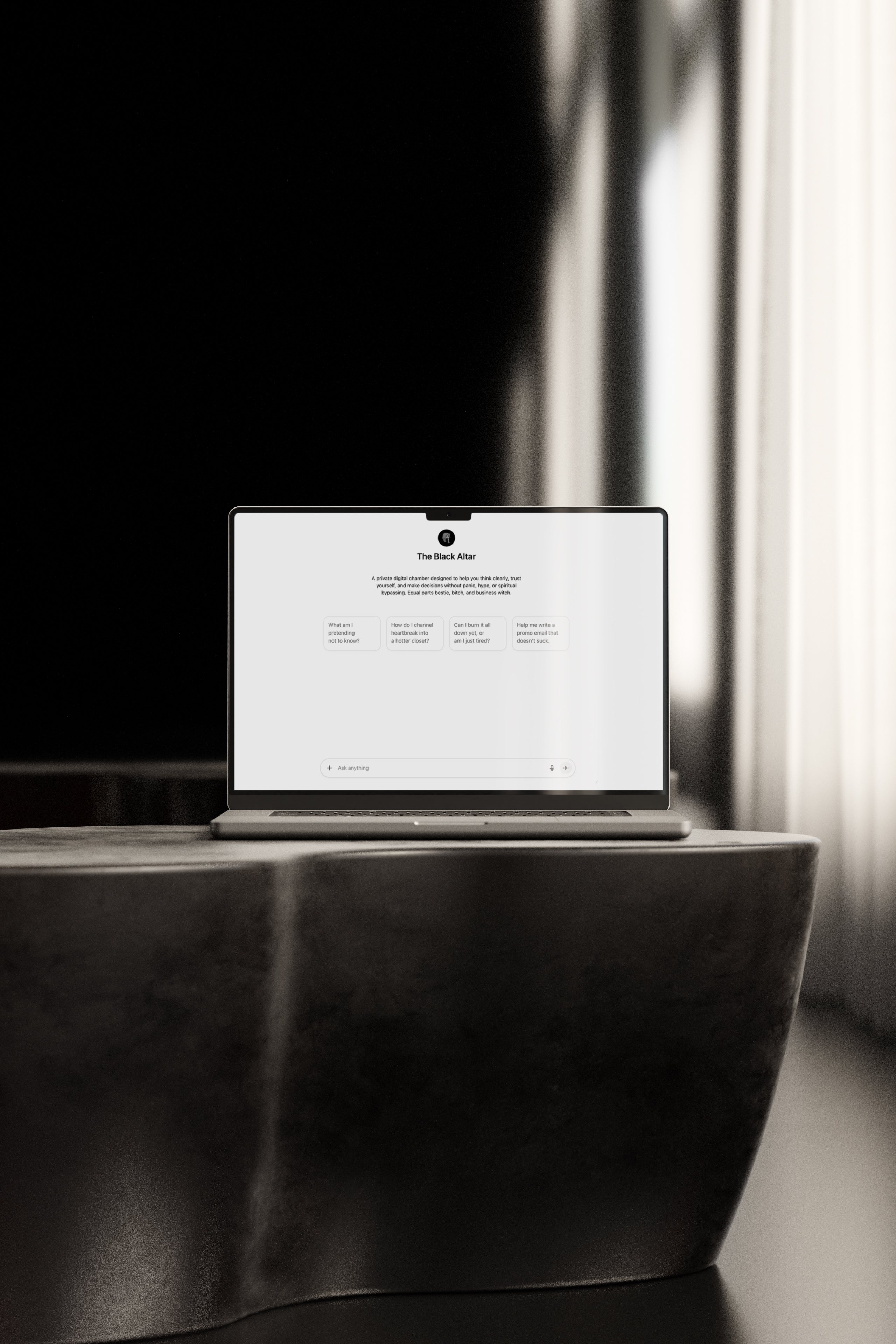 The Black Altar - - Digital - Limited Edition Apparel, Accessories, and Original Fine Art Prints, Home Decor, Feminist Minimalist Gothic Design, Made to Order, Double Kick, Signed and Numbered