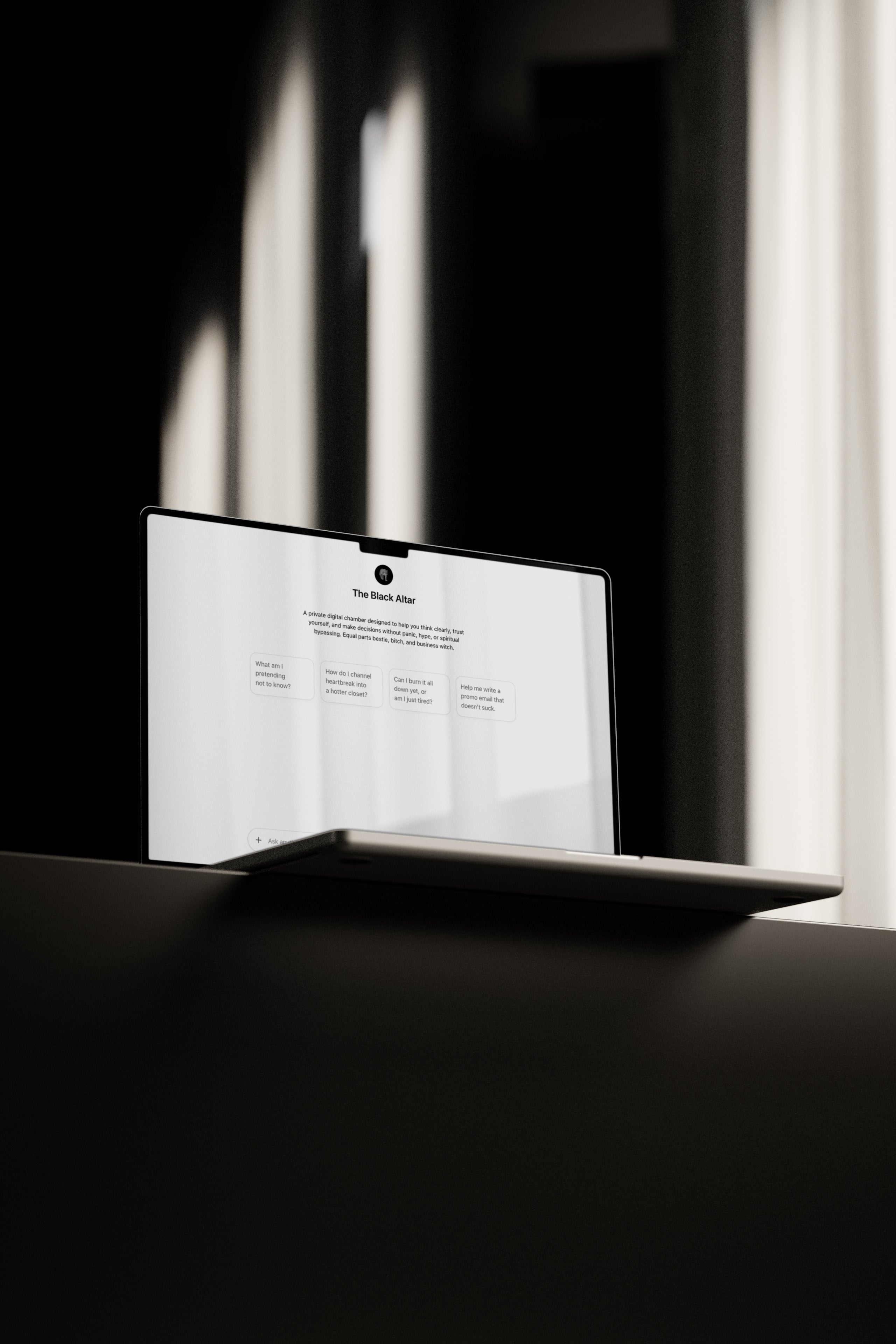 The Black Altar - - Digital - Limited Edition Apparel, Accessories, and Original Fine Art Prints, Home Decor, Feminist Minimalist Gothic Design, Made to Order, Double Kick, Signed and Numbered