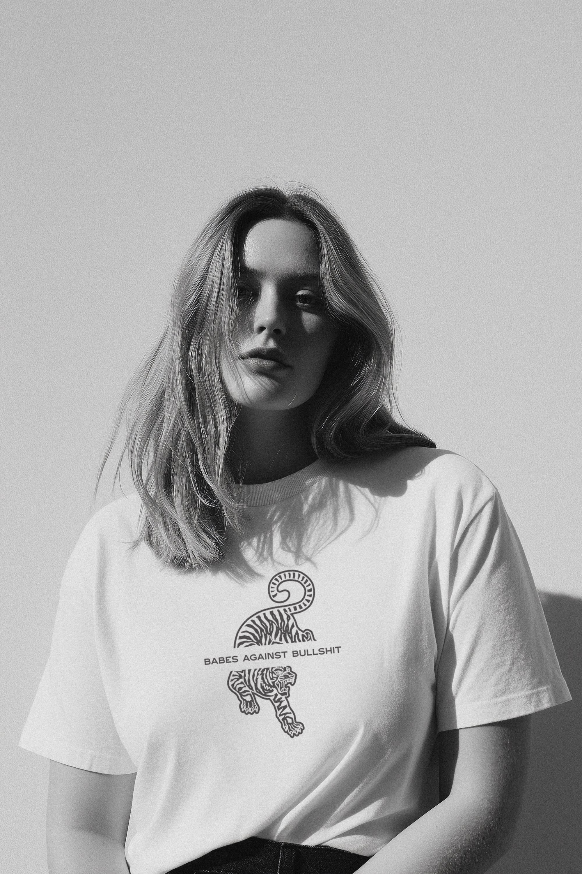 Babes Against Bullshit Tee - - - Limited Edition Apparel, Accessories, and Original Fine Art Prints, Home Decor, Feminist Minimalist Gothic Design, Made to Order, Double Kick, Signed and Numbered