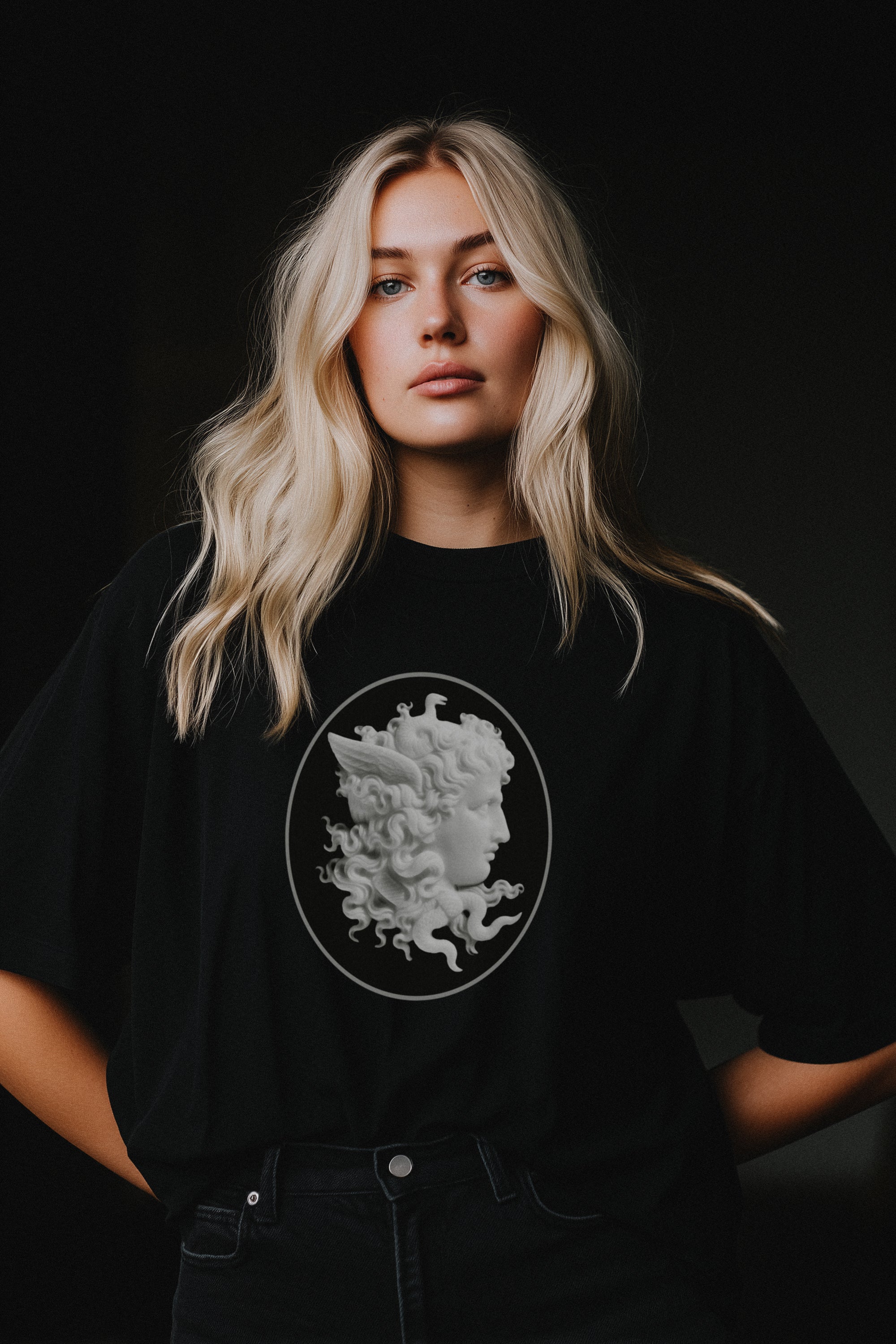 Medusa Tee - - Apparel - Limited Edition Apparel, Accessories, and Original Fine Art Prints, Home Decor, Feminist Minimalist Gothic Design, Made to Order, Double Kick, Signed and Numbered