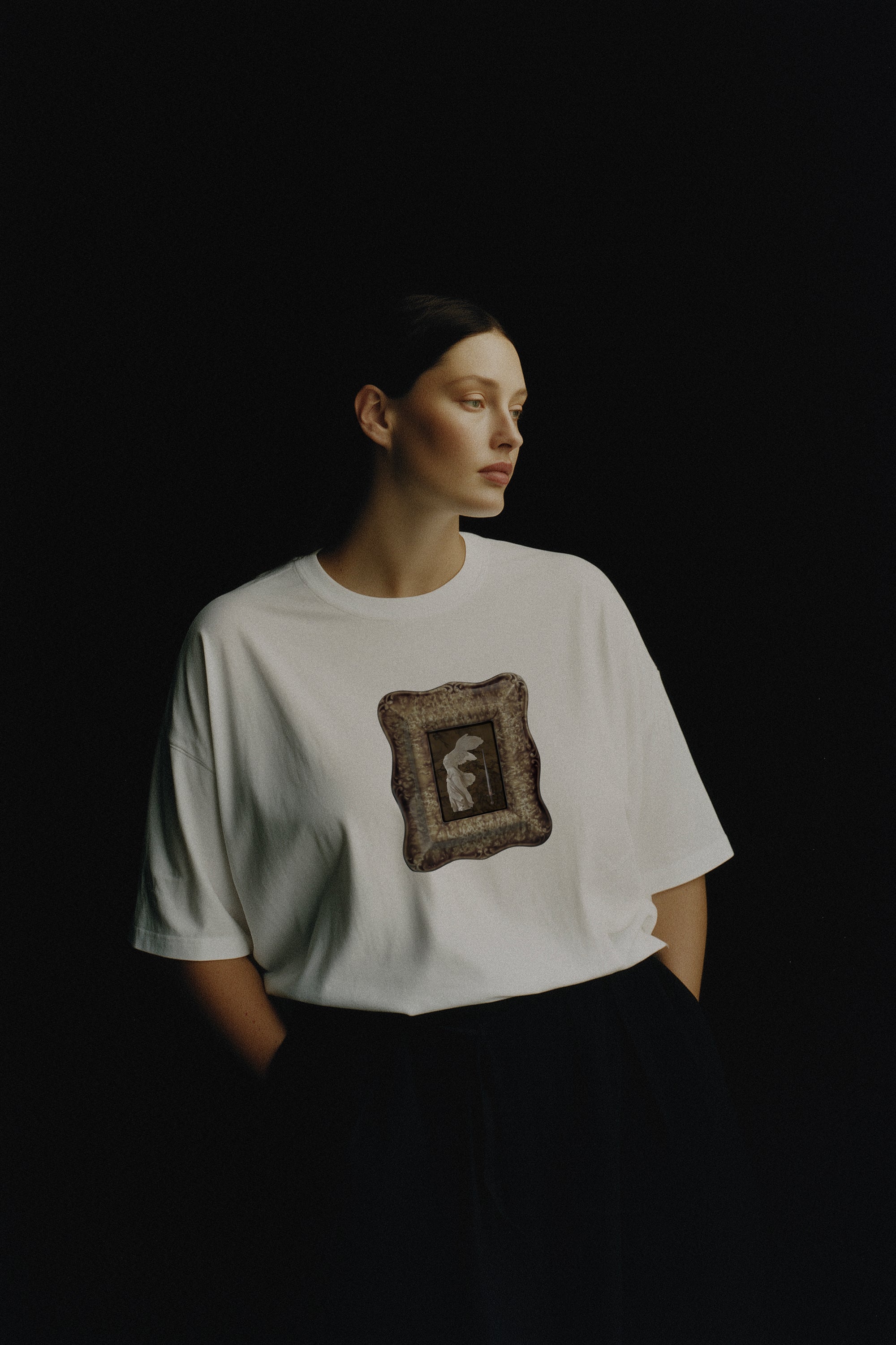 Limited Edition | Winged Ruin Tee - White - Apparel - Limited Edition Apparel, Accessories, and Original Fine Art Prints, Home Decor, Feminist Minimalist Gothic Design, Made to Order, Double Kick, Signed and Numbered