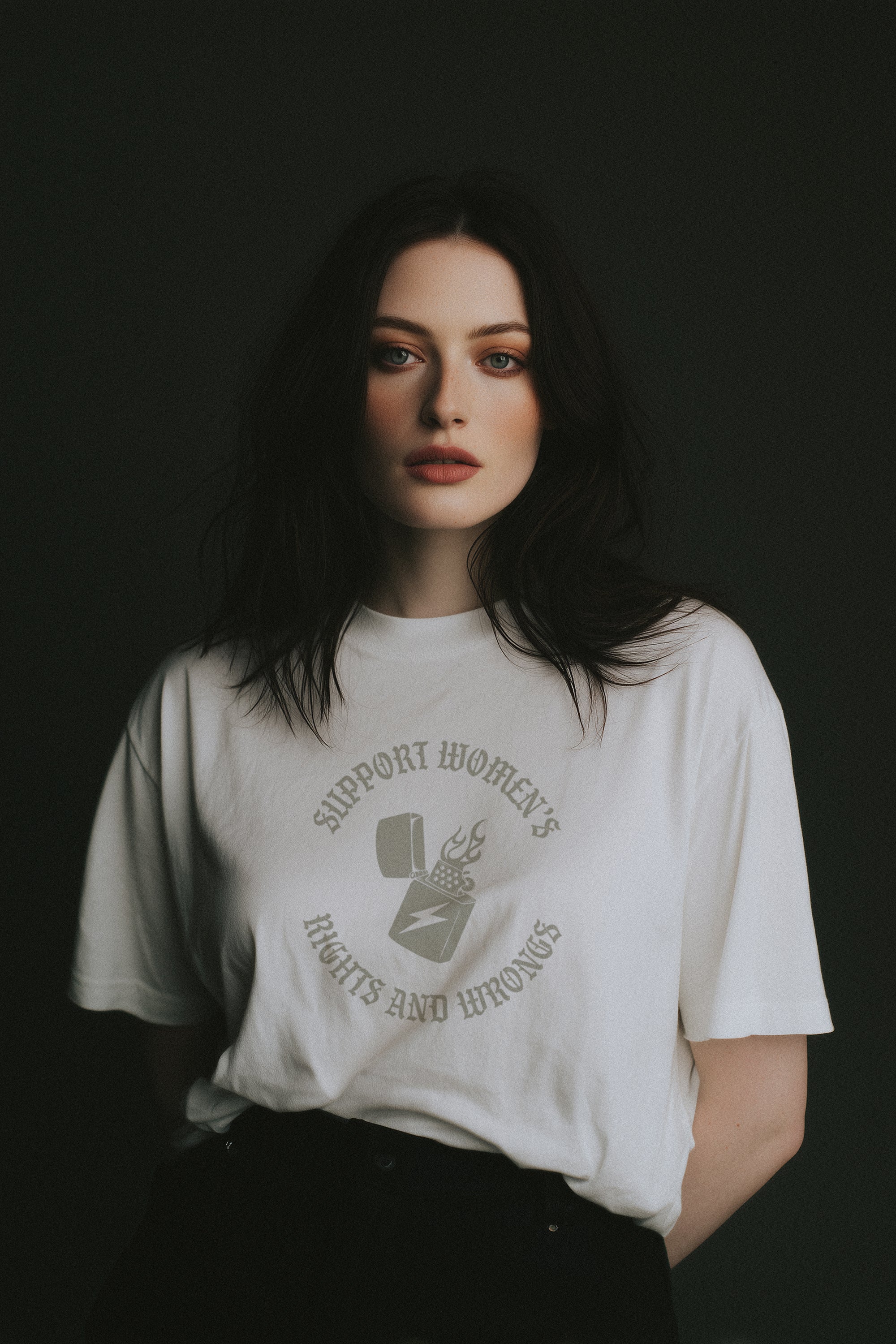 Support Women's Rights and Wrongs Tee - - Apparel - Limited Edition Apparel, Accessories, and Original Fine Art Prints, Home Decor, Feminist Minimalist Gothic Design, Made to Order, Double Kick, Signed and Numbered