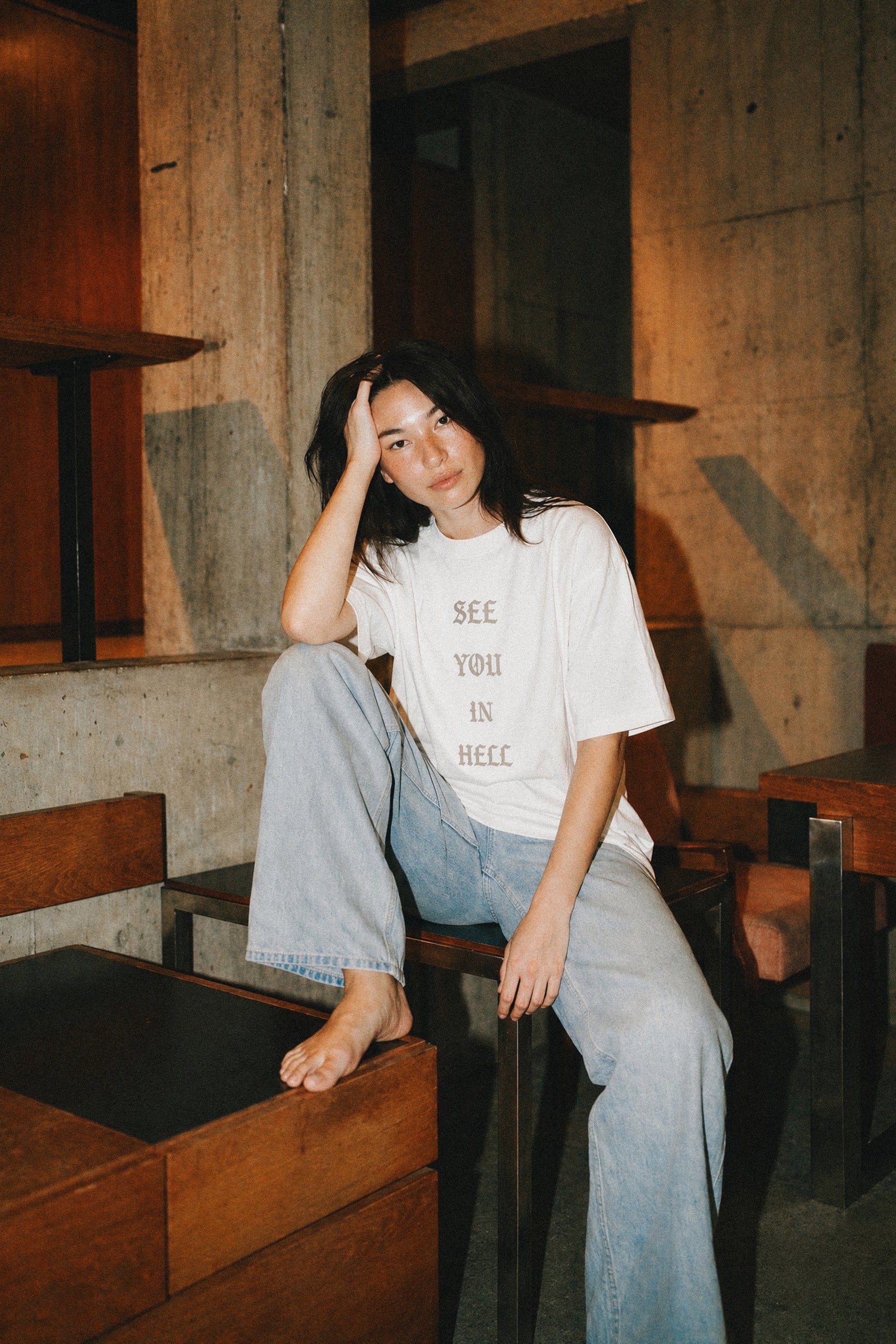 See You in Hell Tee - - Apparel - Limited Edition Apparel, Accessories, and Original Fine Art Prints, Home Decor, Feminist Minimalist Gothic Design, Made to Order, Double Kick, Signed and Numbered