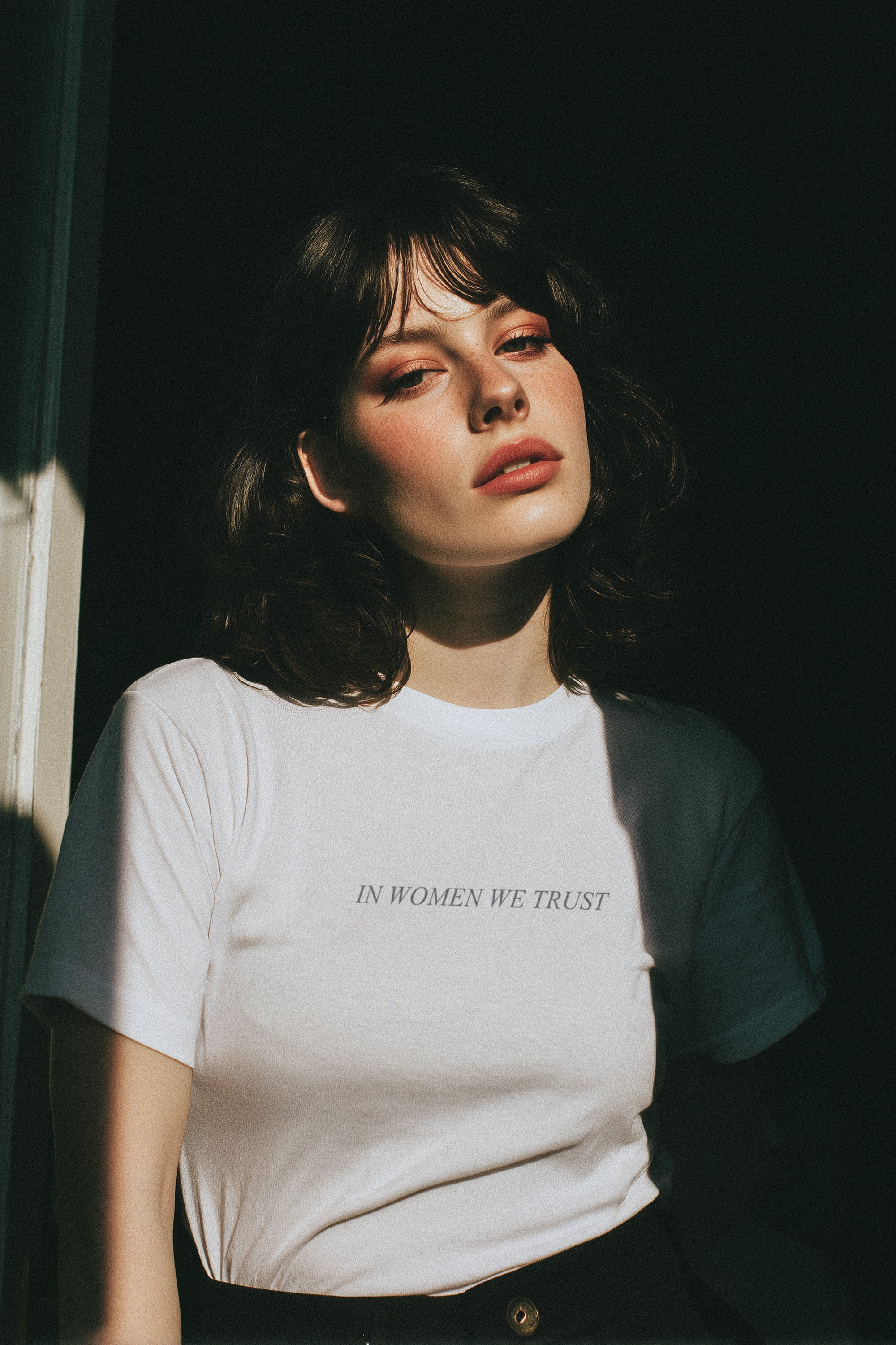 In Women We Trust Metallic Tee